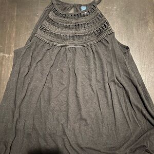 Old Navy Black Embellished Maternity Tank Top